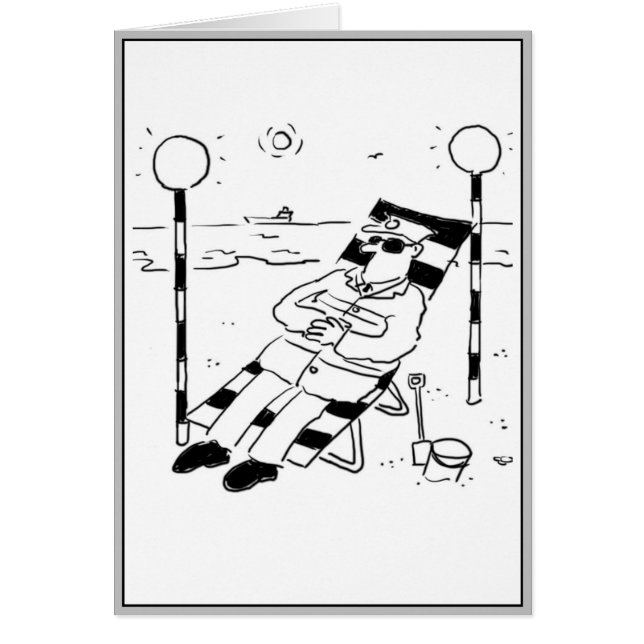 Lollipop Man is Sunbathing. Surreal Cards (Front)