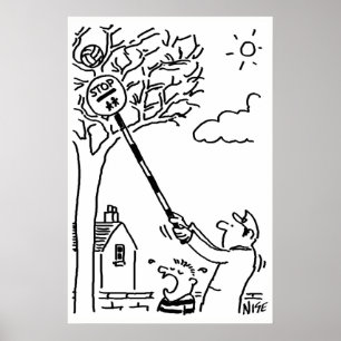 Lollipop Man Rescues Ball From Tree Poster