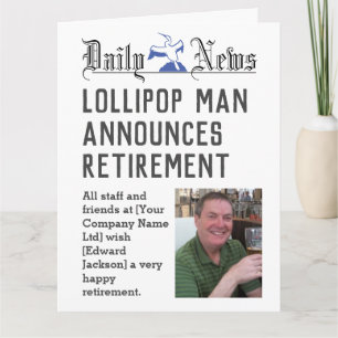 Lollipop Man Retirement Card to Personalise