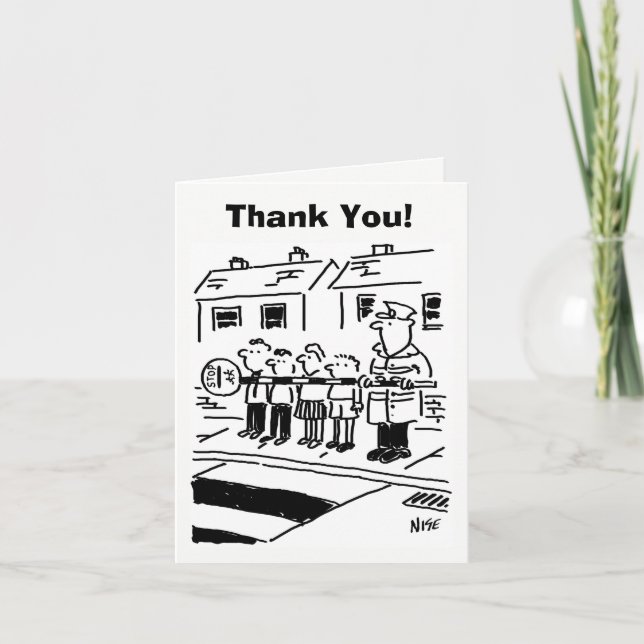 Lollipop Man Thank You! Letterpress Thank You Card (Front)