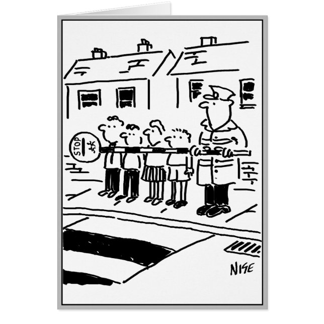 Lollipop Man Uses Lollipop as Restraining Barrier Cards (Front)