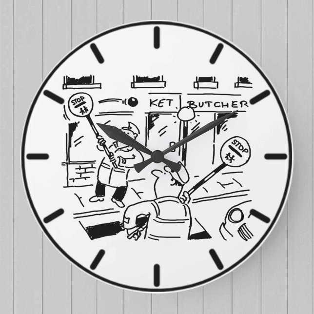 Lollipop Men are Playing Tennis Large Clock (Creator Uploaded)