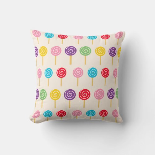 Lollipop pattern throw pillow