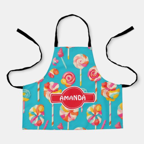 Lollipop Rainbow Colorful Personalized Pattern Apron