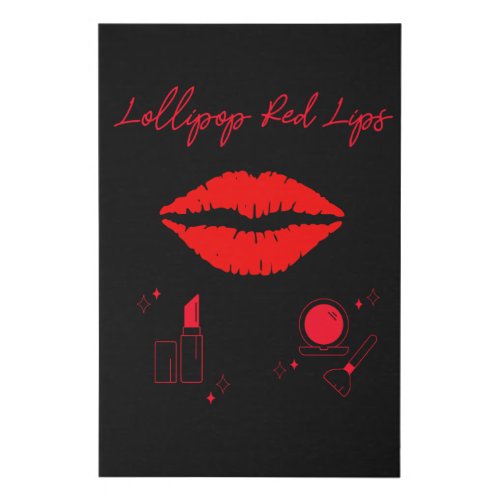 Lollipop red lips Girly lipstick makeup candy Faux Canvas Print