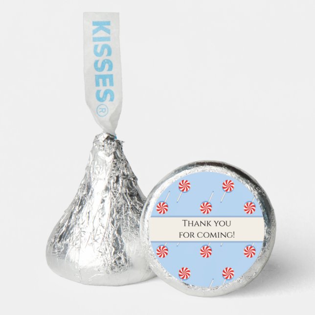 Lollipop Sweet Candy Blue Kids Birthday Favor  (Front)