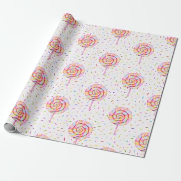 Lollipop Sweet Candy Caramel Drops Pattern Wrapping Paper
