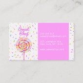 Lollipop Sweet Candy Illustration Homemade Pink Business Card (Back)