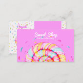 Lollipop Sweet Candy Illustration Homemade Pink Business Card (Front/Back)