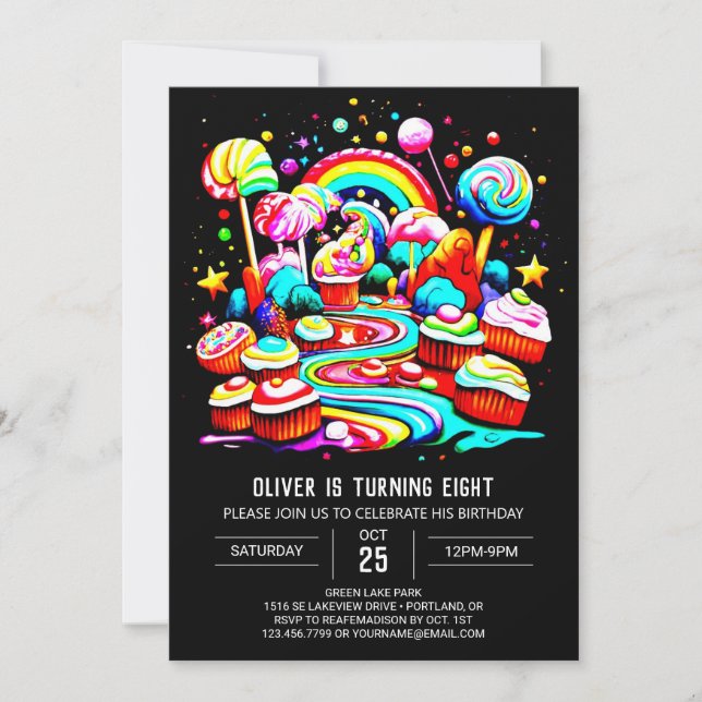 Lollipop Sweet Celebration Birthday Invitation (Front)