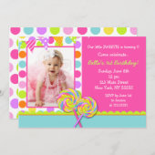Lollipop Sweet Shoppe Birthday Party Invitation (Front/Back)