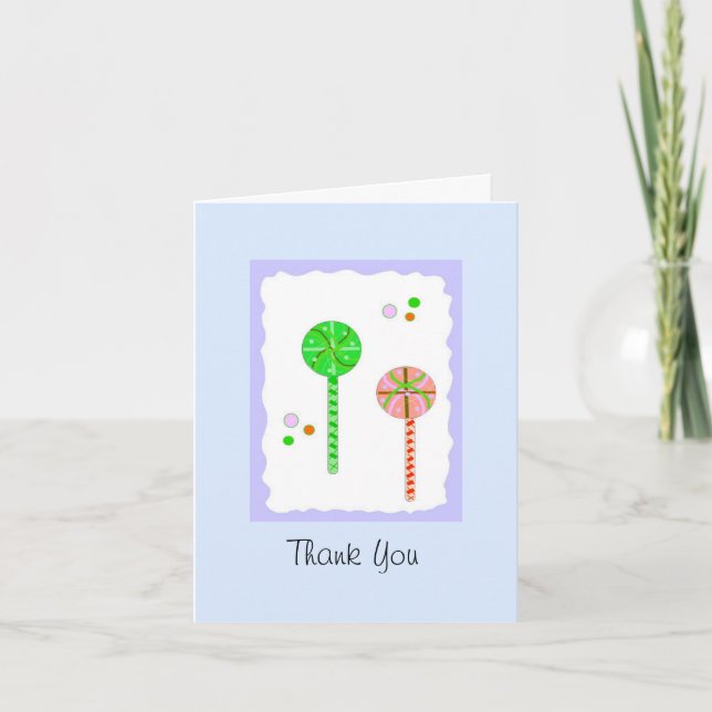 Lollipop Thank You Card (Front)