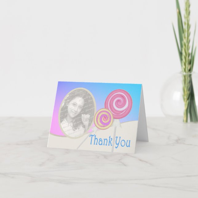 Lollipop Thank You Note with Photo (Front)