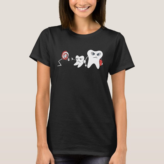 Lollipop Tooth Dentist Dental Care Dental Assistan T-Shirt (Front)