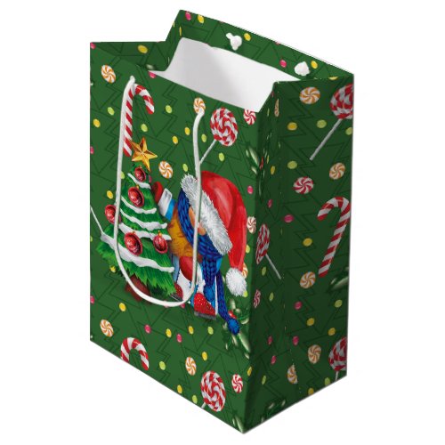 Lollipops And Candy Canes  Wrapping Paper Medium Gift Bag