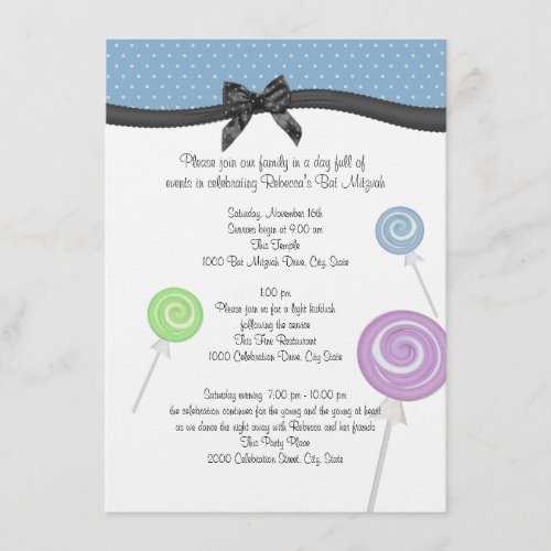 Lollipops and Polka Dots Events and Information Personalized Invite