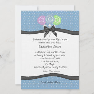 Lollipops and Polka Dots Party Invitation