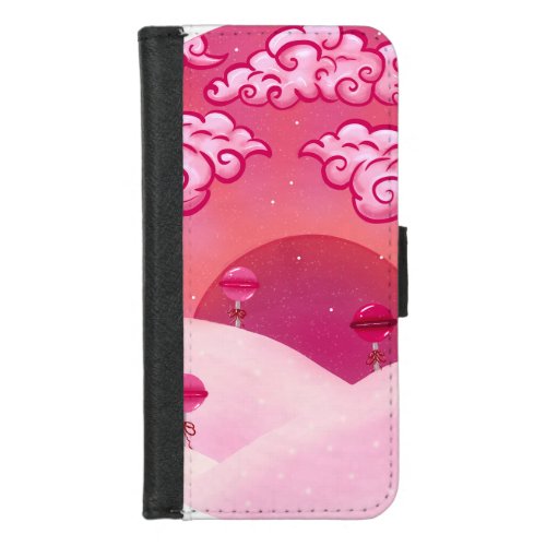 Lollipops and pretty clouds iPhone 87 wallet case