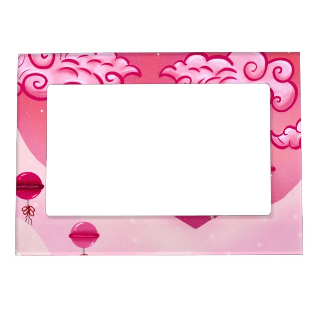 Lollipops and pretty clouds magnetic frame (Front)
