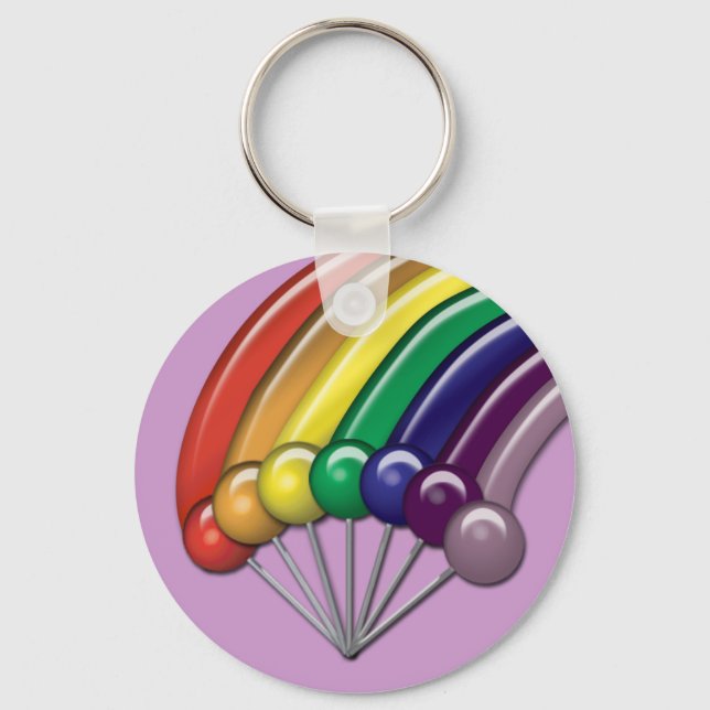 Lollipops and Rainbows Customizable Keychains (Front)
