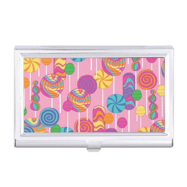 Lollipops Candy Pattern Business Card Case (Front)
