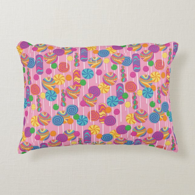 Lollipops Candy Pattern Decorative Pillow (Front)