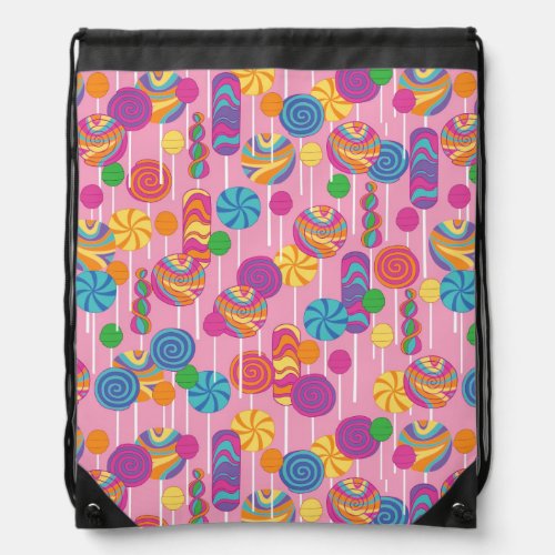 Lollipops Candy Pattern Drawstring Bag