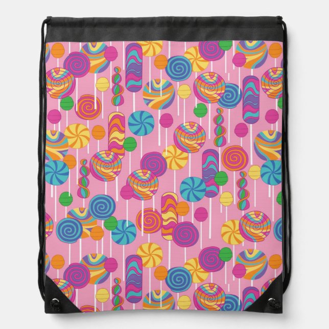 Lollipops Candy Pattern Drawstring Bag (Front)