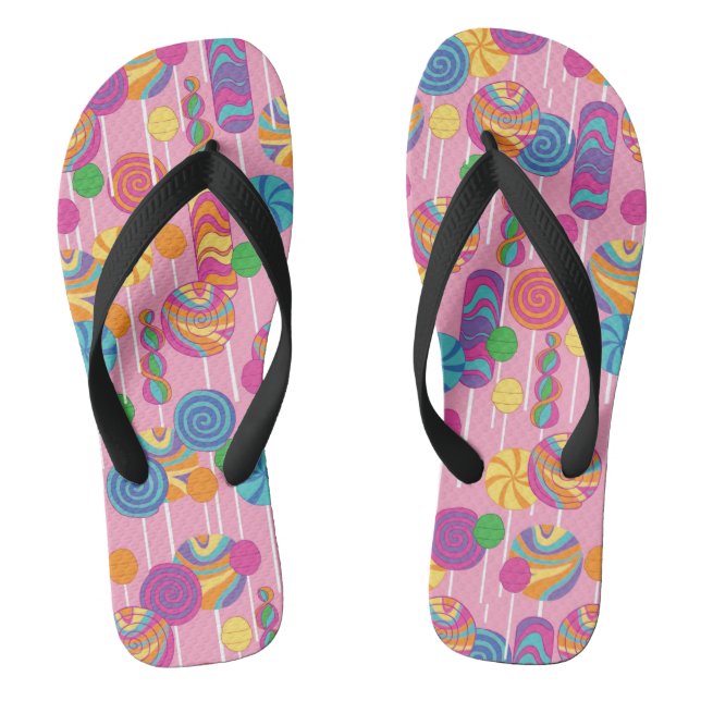 Lollipops Candy Pattern Flip Flops (Footbed)