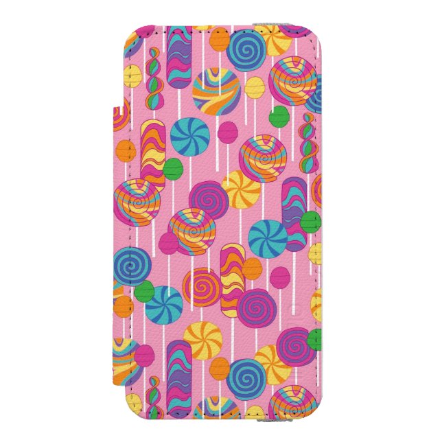 Lollipops Candy Pattern Incipio iPhone Wallet Case (Folio Front)
