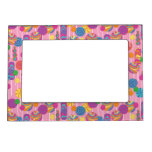 Lollipops Candy Pattern Magnetic Frame at Zazzle