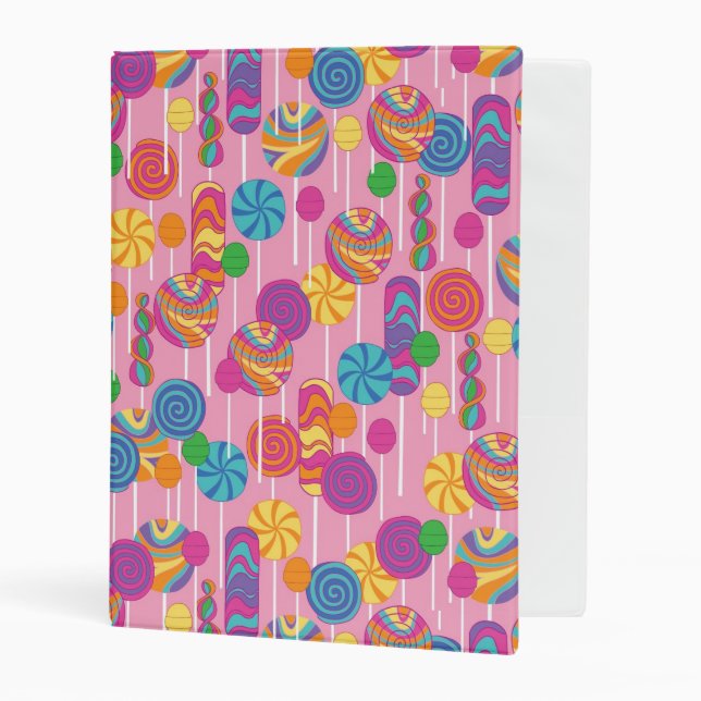 Lollipops Candy Pattern Mini Binder (Front/Inside)