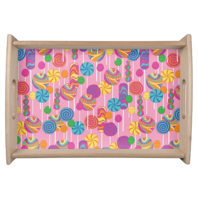 Lollipops Candy Pattern Serving Tray (Front)