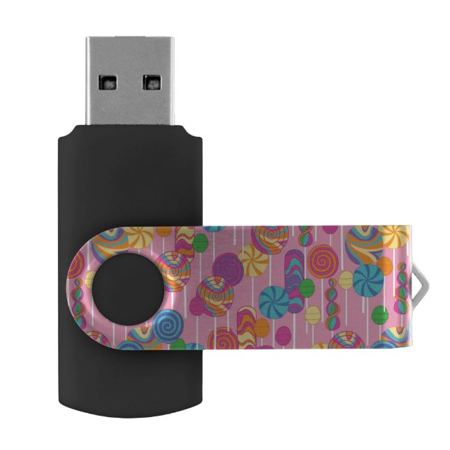 Lollipops Candy Pattern USB Flash Drive (Opened)
