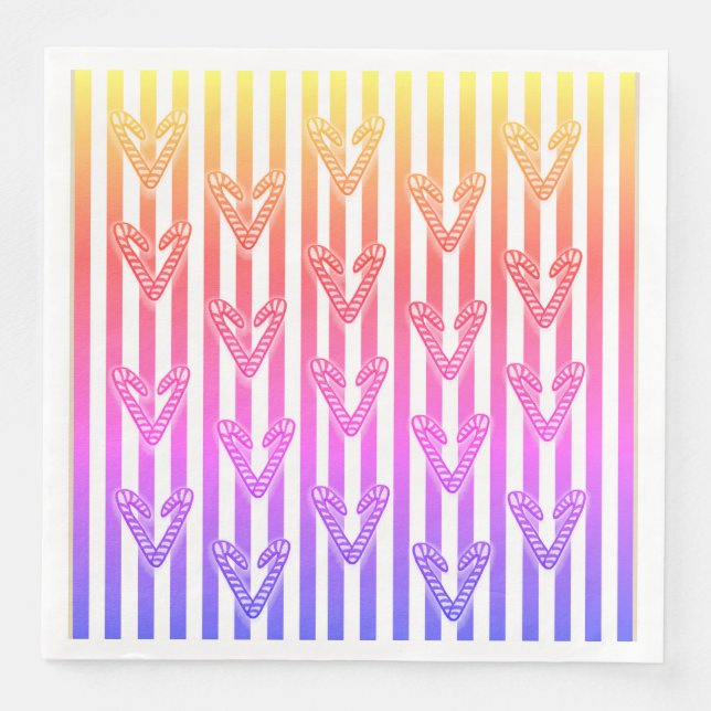 Lollipops Hearts Stripes Paper Dinner Napkins (Front)