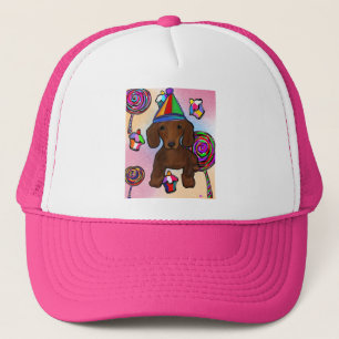 Lollipops Red Doxie Trucker Hat