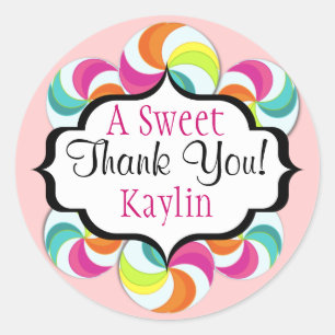 Lollipops Sweet Thank You Stickers