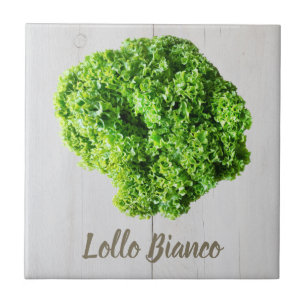 Lollo Bianco Salad lettuce leaves for Vegans Ceramic Tile