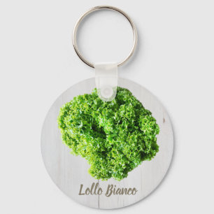 Lollo Bianco Salad lettuce leaves for Vegans Keychain