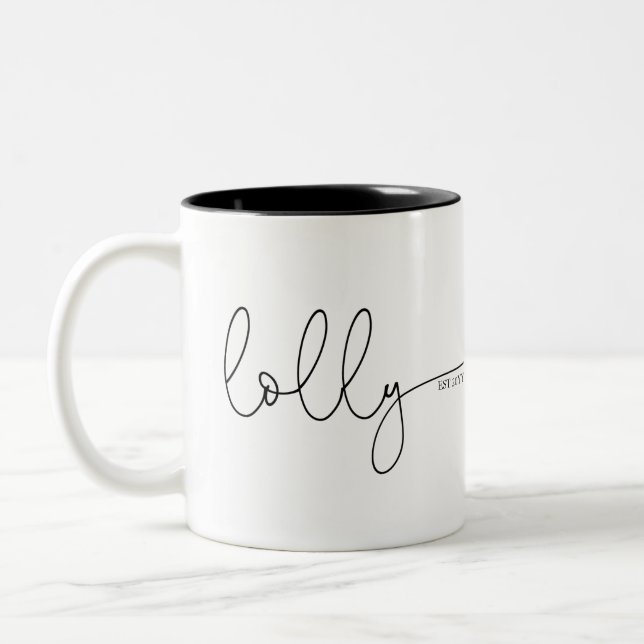 Lolly Established | Grandma Gift Two-Tone Coffee Mug (Left)