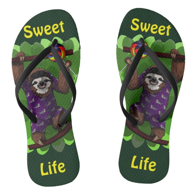 Lolly Sloth Flip Flops (Footbed)