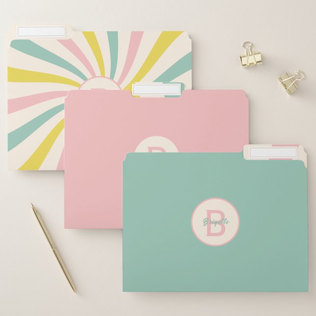 'Lollypop Vibes', retro pastel swirl  File Folder (Set)