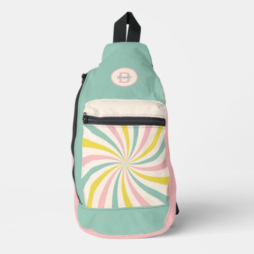 Lollypop Vibes retro pastel swirl  Sling Bag