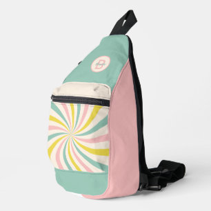Lollypop Vibes retro pastel swirl Sling Bag