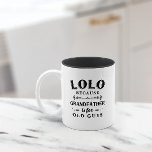 Lolo Funny Grandfather Is For Old Guys Two-Tone Coffee Mug