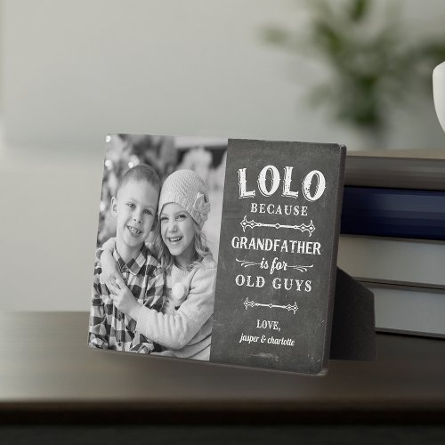 Lolo Grandfather Fathers Day Kids Photo Plaque