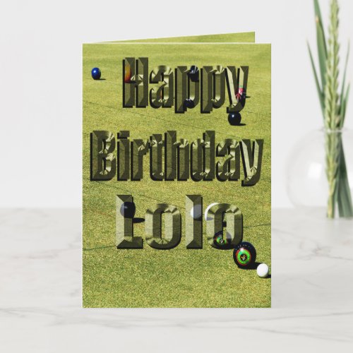 Lolo Lawn Bowls Birthday Card Card