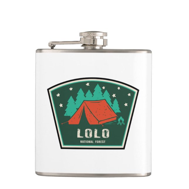 Lolo National Forest Montana Camping Flask (Front)
