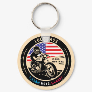 Lolo Pass Idaho Motorcycle Keychain