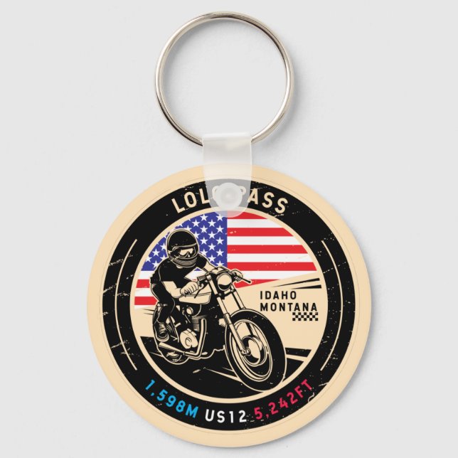 Lolo Pass Idaho Motorcycle Keychain (Front)